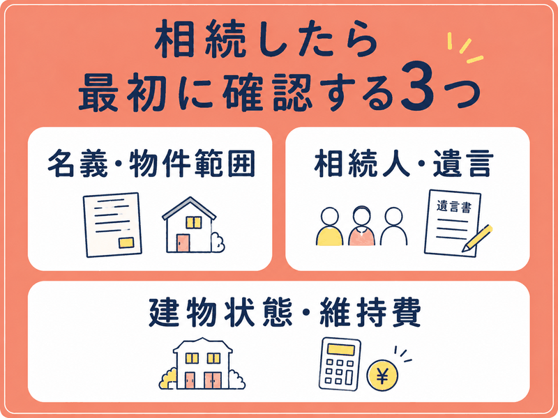 空き家を相続したら最初に確認する3つの項目