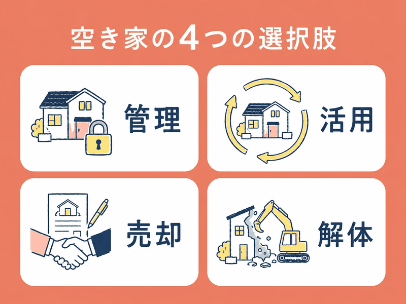 空き家の管理・活用・売却・解体という4つの選択肢